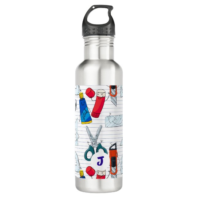 Zurück zu den Schulfiguren. Benutzerdefinierte Ini Edelstahlflasche (Vorderseite)