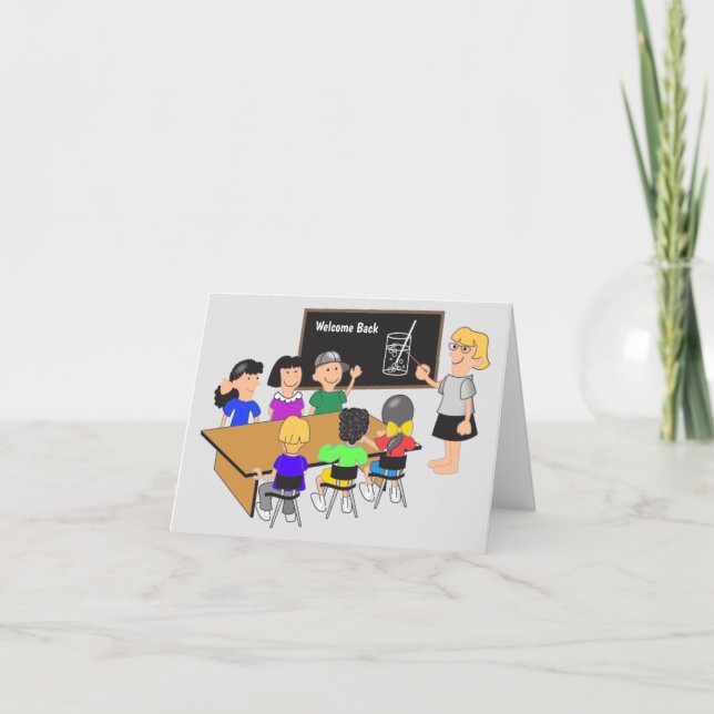 Zurück zu den Schulkindern Feiertagskarte (Vorderseite)