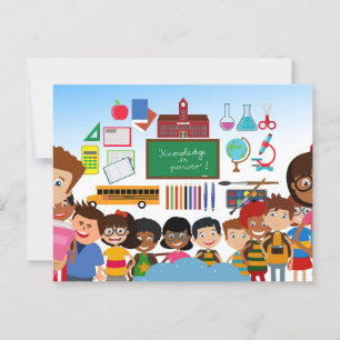 Zurück zu den Schulkindern Postkarte
