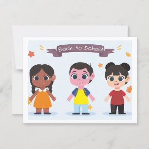 zurück zu den Schulkindern Postkarte
