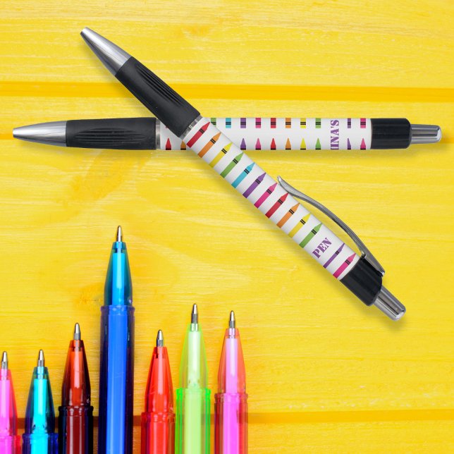 Zurück zu den Schulstäbchen personalisiert Kugelschreiber (Back to School Pencils pattern personalized Pen)