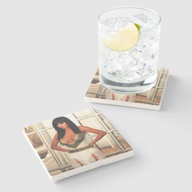 Zurück zu diesem besonderen Untersetzer aus Stein (Seitenansicht)