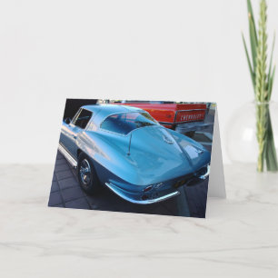 Zurück zu einer Classic Sky Blue Chevy Stingray Co Karte