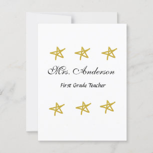 Zurück zu Lehrer Name Golden Stars schätzen Postkarte