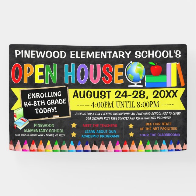 Zurück zu School Open House Banner (Horizontal)