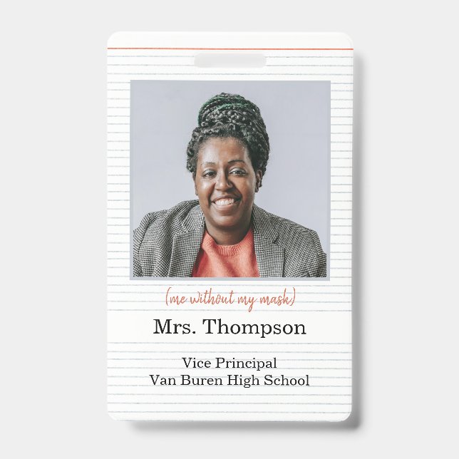 Zurück zu Schuladministrator-ID-Abzeichen mit Foto Ausweis (Vorderseite)