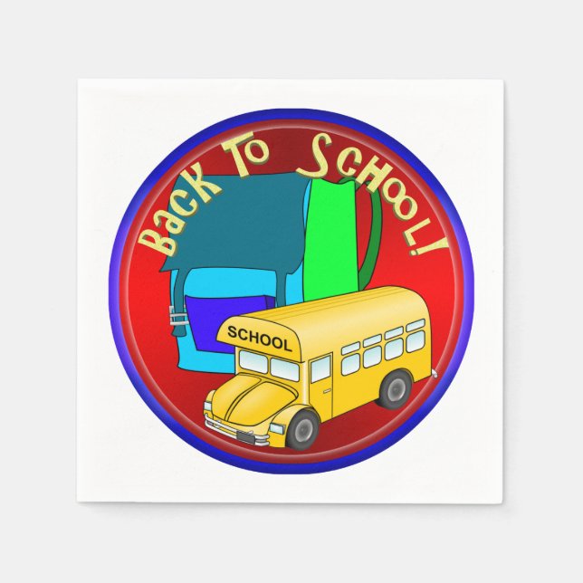 Zurück zu Schulbus und Blue Rucksack Serviette (Vorderseite)