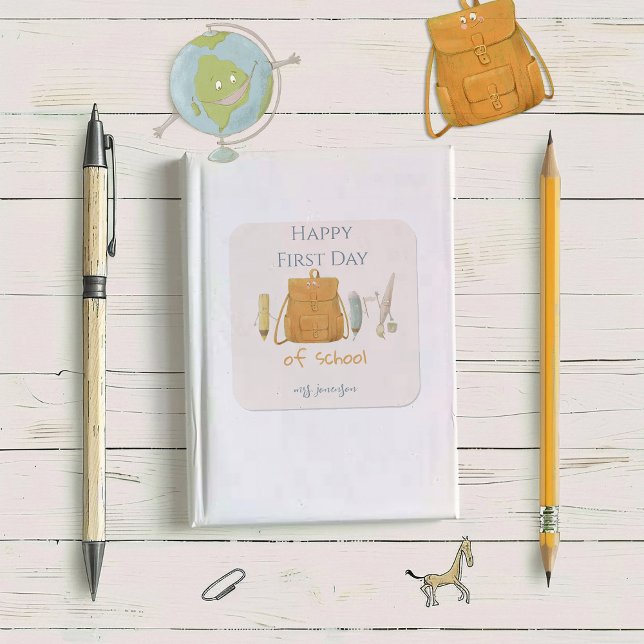 Zurück zu Schulfreunden Quadratischer Aufkleber (Von Creator hochgeladen)