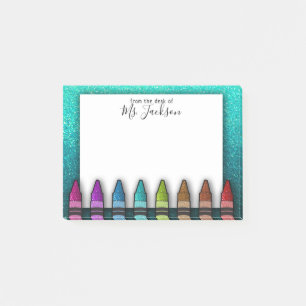 Zurück zu Schullehrer's Rainbow Glitzer Crayons Post-it Klebezettel