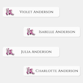 Zurück zu Schulmädchen Ice-Skaten Kids Name Etiketten