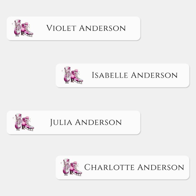 Zurück zu Schulmädchen Ice-Skaten Kids Name Etiketten (Gruppe)