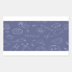 Zurück zu Schulmaterial, zurück zur Schule Rechteckiger Aufkleber