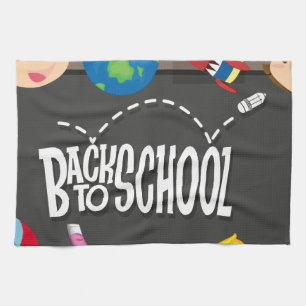 Zurück zu Schulthema mit Jungen und Mädchen Geschirrtuch