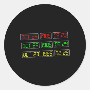 Zurück zum 80er nach Zeitreise Runder Aufkleber
