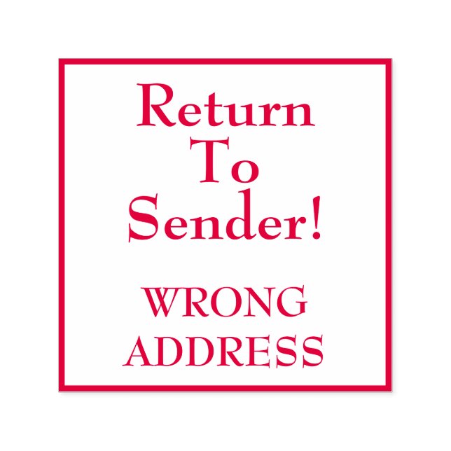 "Zurück zum Absender!" "FRONG ADDRESS" Briefmarke  Permastempel (Design)