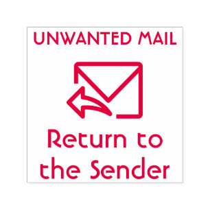 "Zurück zum Absender" "UNWANTED MAIL" Permastempel