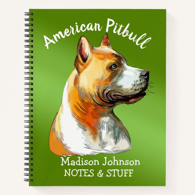 Zurück zum amerikanischen Pitbulbuchheft Notizbuch (Vorderseite)