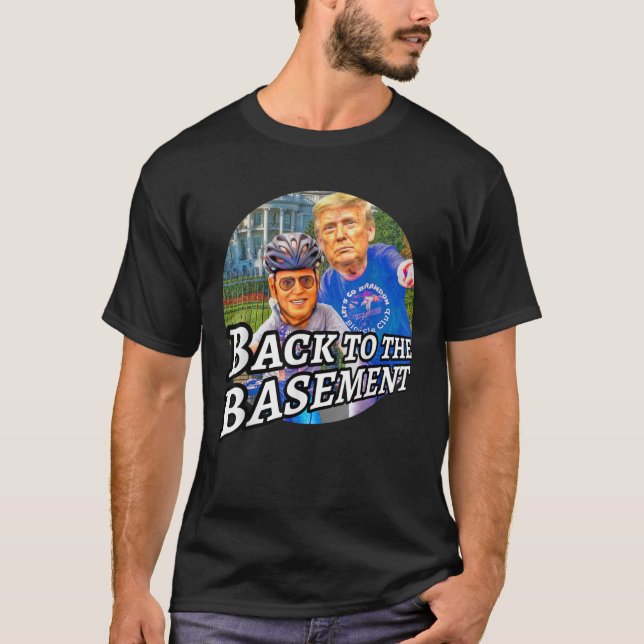 Zurück zum Basement-Biden Trump-FahrradPatriot R T-Shirt (Vorderseite)