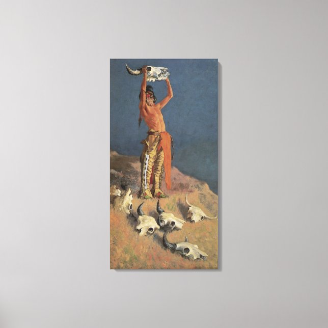 Zurück zum Buffalo von Frederic Remington Leinwanddruck (Vorderseite)