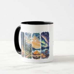 Zurück zum Camp Watercolor Camping Design – Kaffee Tasse