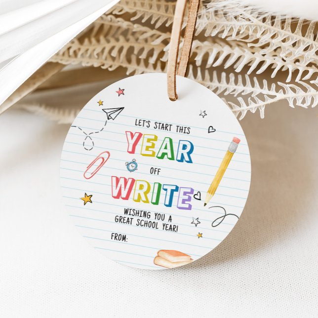 Zurück zum ersten Schultag Geschenkanhänger (First Day Back to School Round Favor Tags)