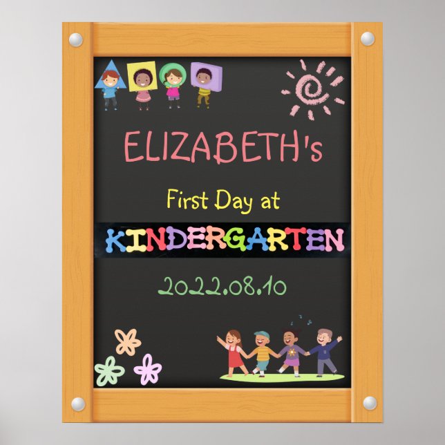 Zurück zum ersten Schultag im Kindergarten-Poster Poster (Vorne)