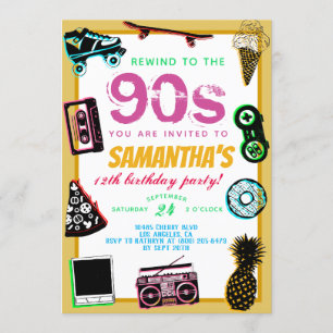 Zurück zum Geburtstag der 90er Jahre Einladung