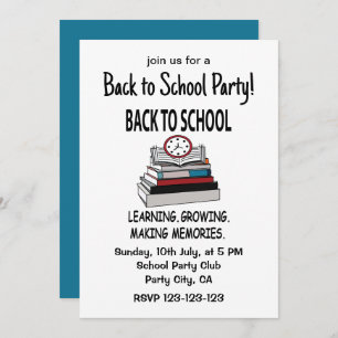 Zurück zum Party in der Schule Einladung