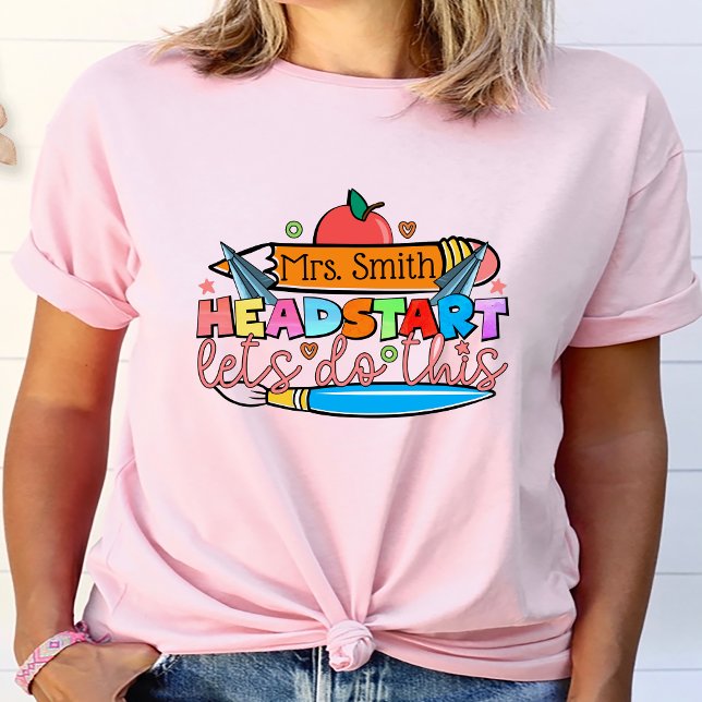 Zurück zum Personalisierten Schulleiter T-Shirt (Back to School Headstart Personalized Teacher T-Shirt
)