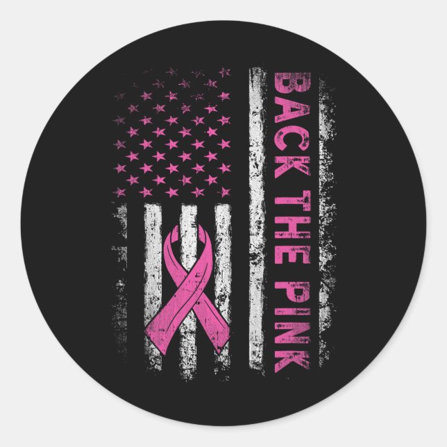 Zurück zum rosa Brustkrebs-Bewusstsein für Kleinki Runder Aufkleber (Vorderseite)