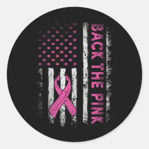 Zurück zum rosa Brustkrebs-Bewusstsein für Kleinki Runder Aufkleber