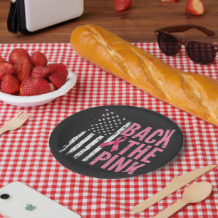 Zurück zum rosa Brustkrebsmonat Pappteller