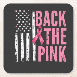 Zurück zum rosa Brustkrebsmonat Rechteckiger Pappuntersetzer