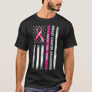 Zurück zum rosafarbenen amerikanischen Flaggenkreb T-Shirt