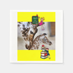 Zurück zum Schulbuch Napkins Giraffe Serviette