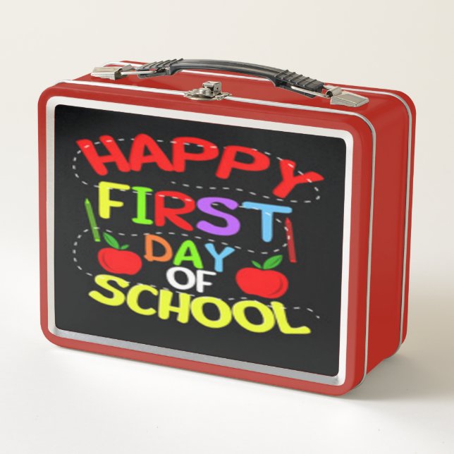 Zurück zum Schulessen Box für den Kindergarten Metall Brotdose (Vorderseite)