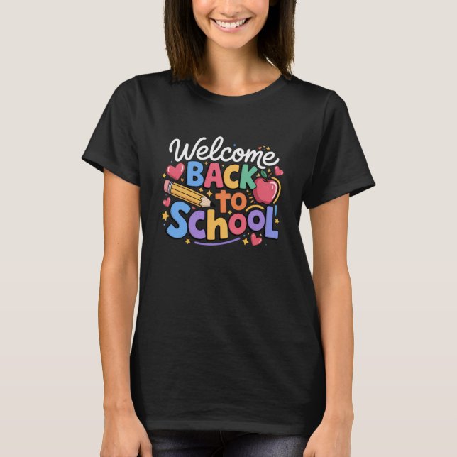Zurück zum Schullehrer Erster Schultag Funny T-Shirt (Vorderseite)