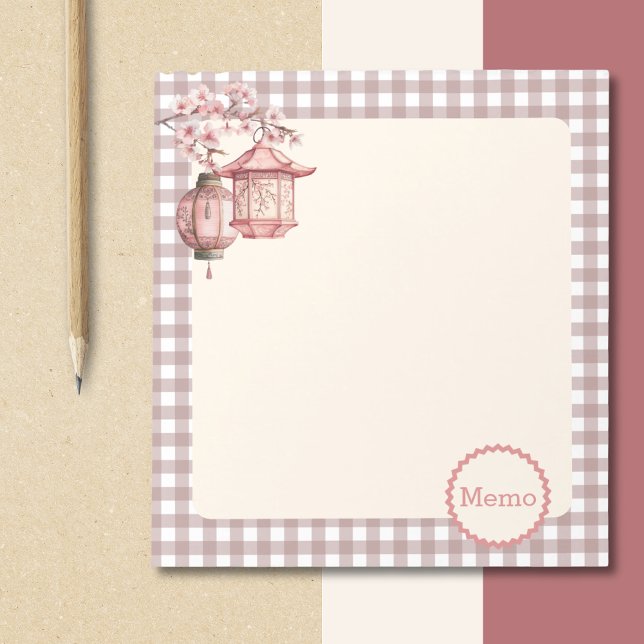 Zurück zum Schullehrerstudium Notizblock (Back to School Memo Japanese Style Lanterns Notepad)