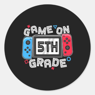 Zurück zum Schulspiel auf der 5th Grade Fun Gamer Runder Aufkleber
