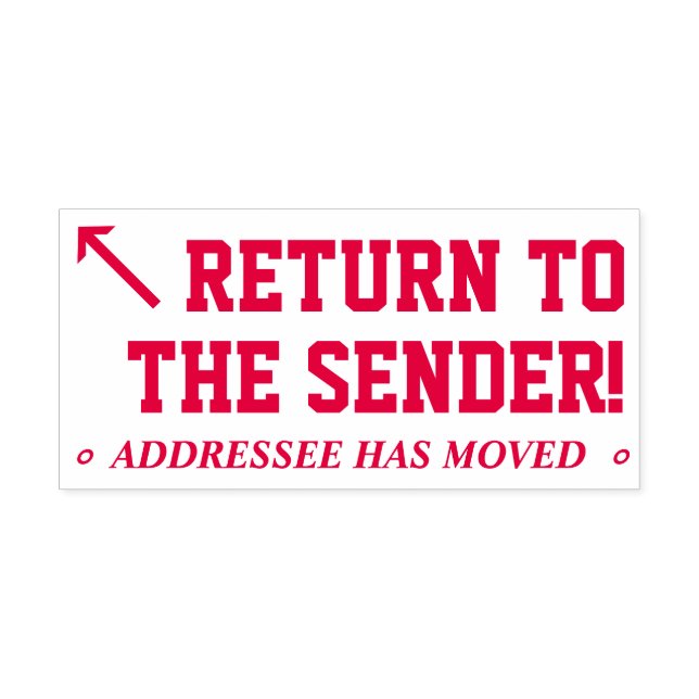 "Zurück zum Sender!" Briefmarke Permastempel (Design)