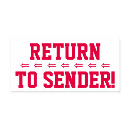 "Zurück zum Sender!" & Pfeile Rubber-Briefmarke Permastempel