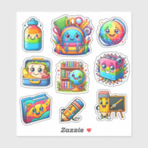 Zurück zum Set der Schule mit 9 bunten Elementen