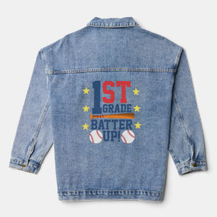 Zurück zum Shirt in der Schule 1. Stufe nach obe Jeansjacke