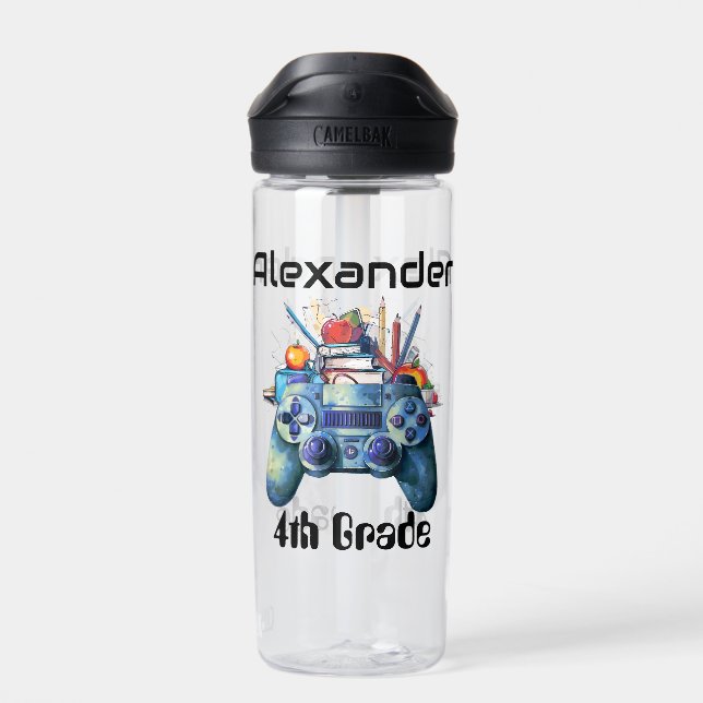 Zurück zum Videospiel der Schule Trinkflasche (Rückseite)