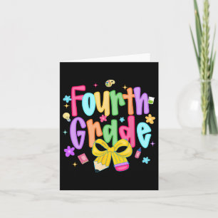 Zurück zur 4. Klasse Coquette Bow Girls Karte