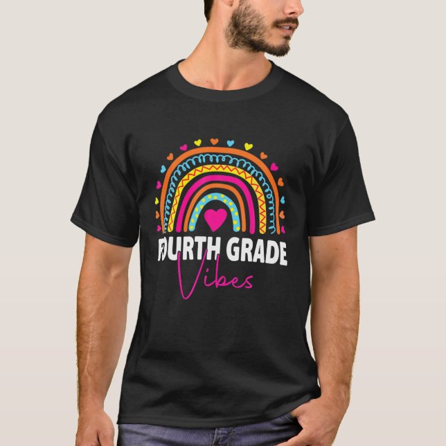 Zurück zur 4. Klasse Vibes Rainbow Leopard Tee (Vorderseite)