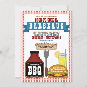 Zurück zur Barbeque-Party Einladung der Schule