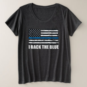 Zurück zur blauen Linie USA Flag MAGA WWG1WA Große Größe T-Shirt