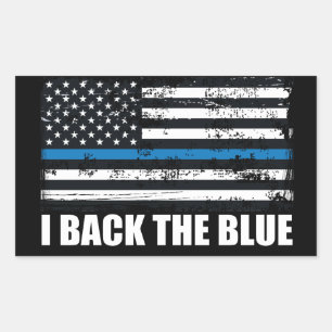 Zurück zur blauen Linie USA Flag MAGA WWG1WA Rechteckiger Aufkleber