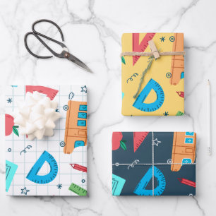 Zurück zur blauen und gelben Mathematik in der Sch Geschenkpapier Set